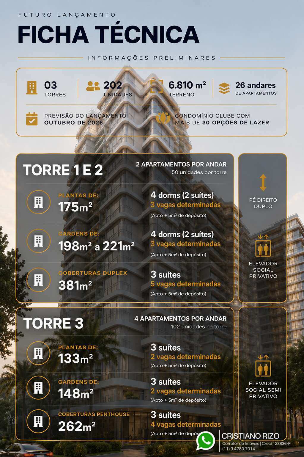 Apartamento à venda com 3 quartos, 175m² - São José,São Caetano do Sul