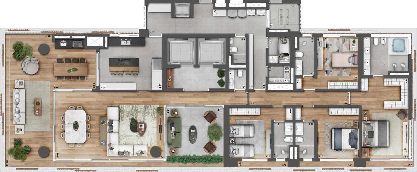 Planta - Figueira Leopoldo - 355m² com 4 suítes e 4 vagas no coração do Itaim Bibi, a venda em São Paulo - Cristiano Rizo