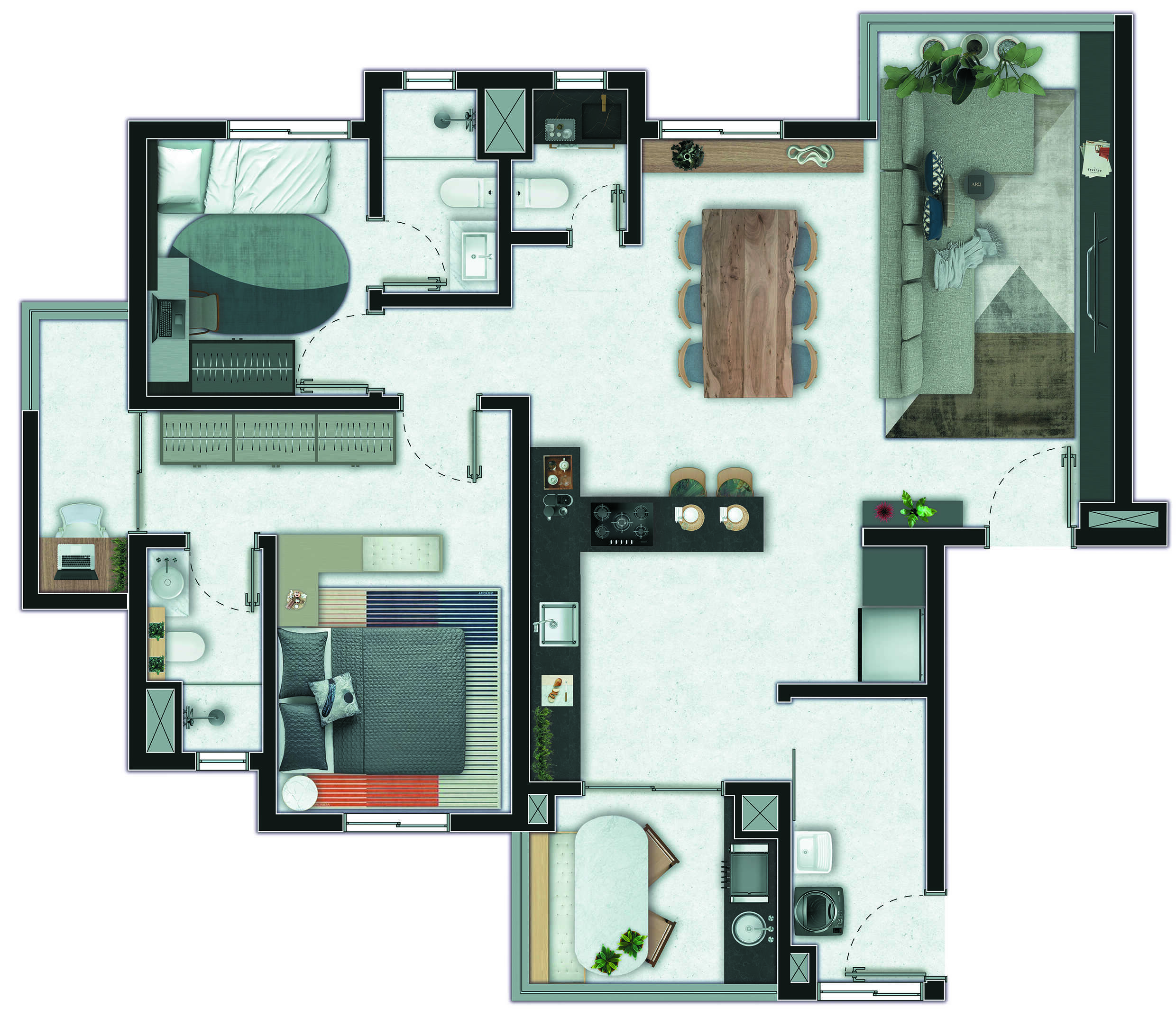 Planta - Lançamento Palazzo Elevato Vila Gilda - 100m², 3 Suítes, 2 Vagas, a venda em Santo André - Cristiano Rizo