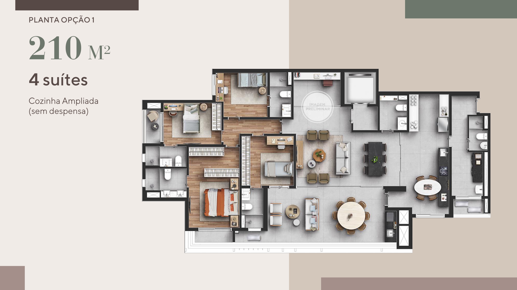 Planta - Capitolo Klabin by Lissoni - 210m², 3 a 4 Suites, 3 a 4 vagas, a venda, Chácara Klabin - Cristiano Rizo