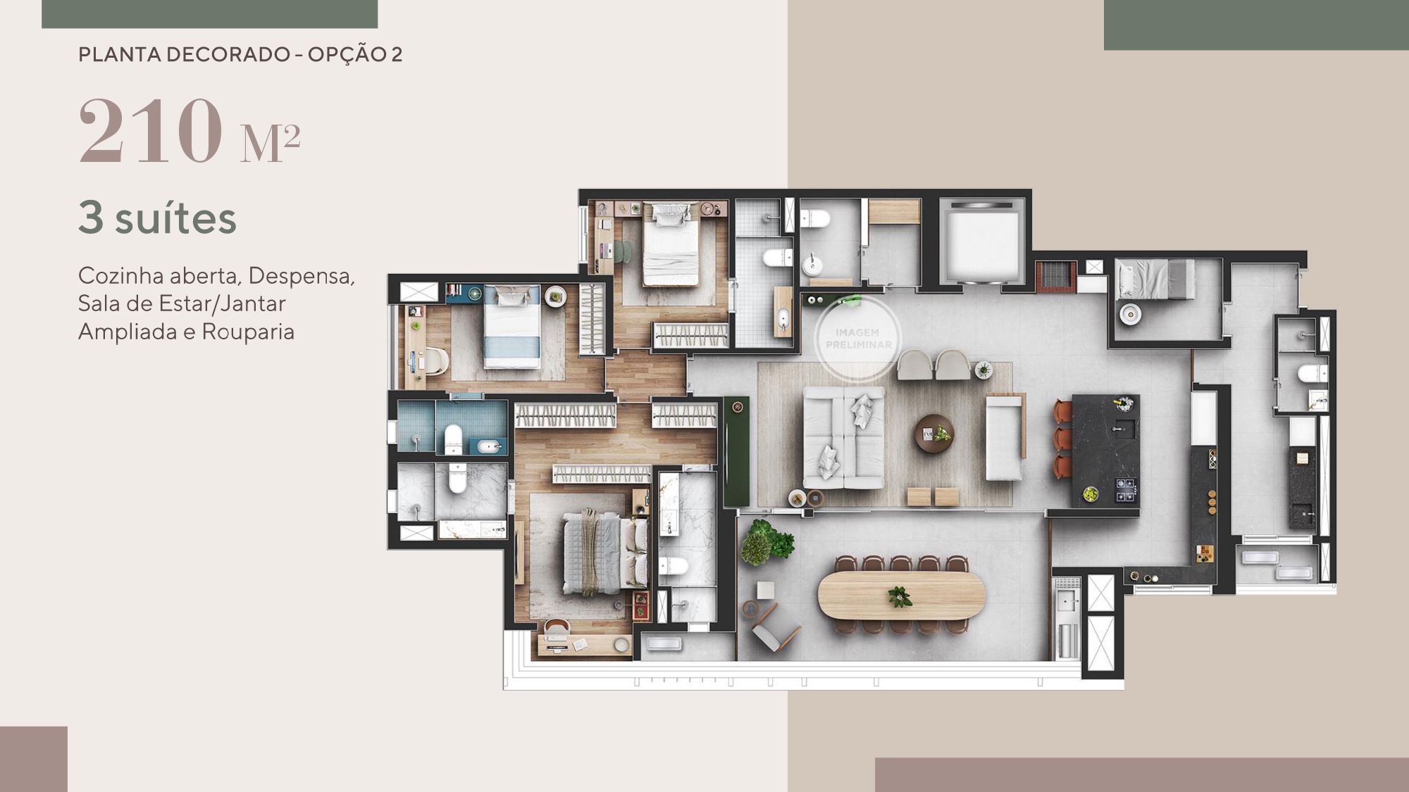 Planta - Capitolo Klabin by Lissoni - 210m², 3 a 4 Suites, 3 a 4 vagas, a venda, Chácara Klabin - Cristiano Rizo