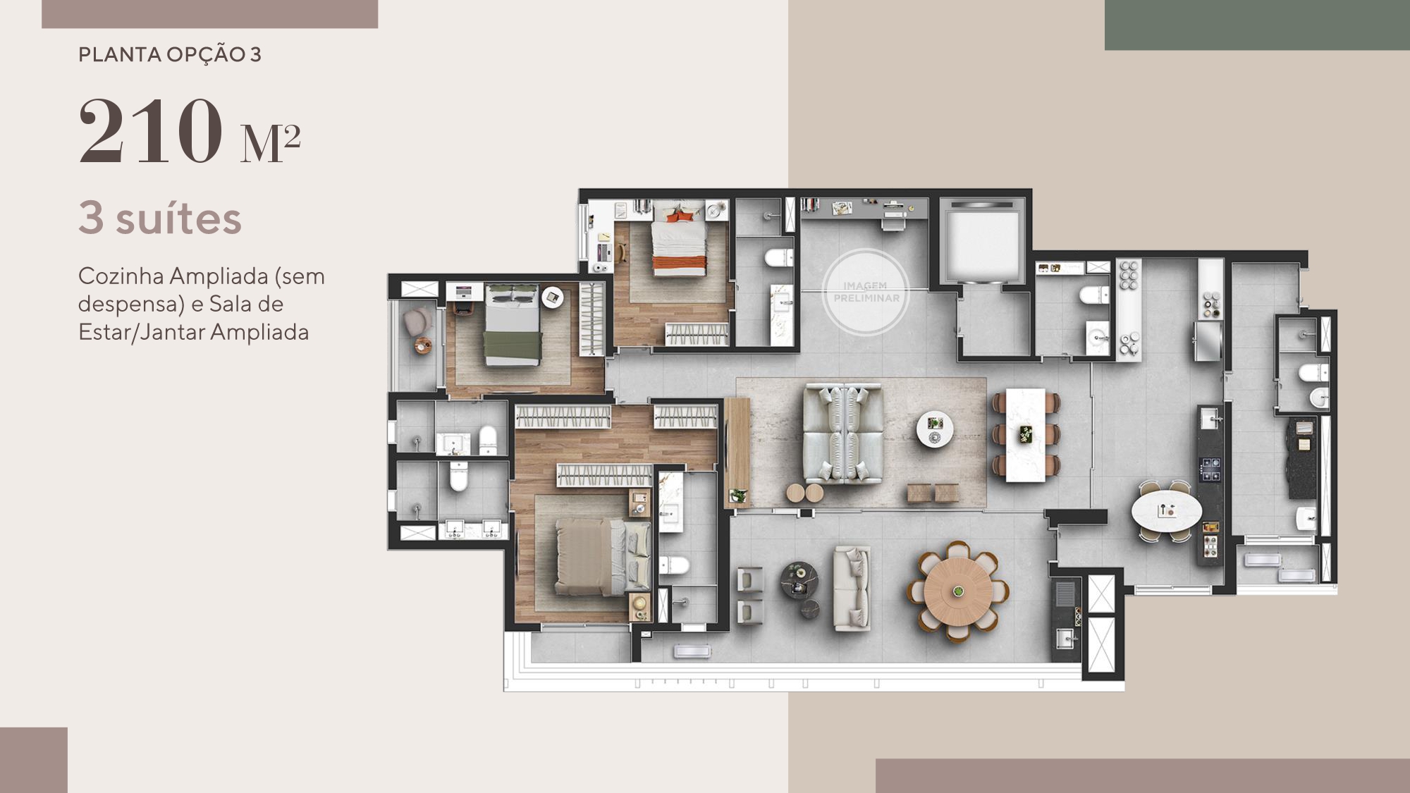 Planta - Capitolo Klabin by Lissoni - 210m², 3 a 4 Suites, 3 a 4 vagas, a venda, Chácara Klabin - Cristiano Rizo