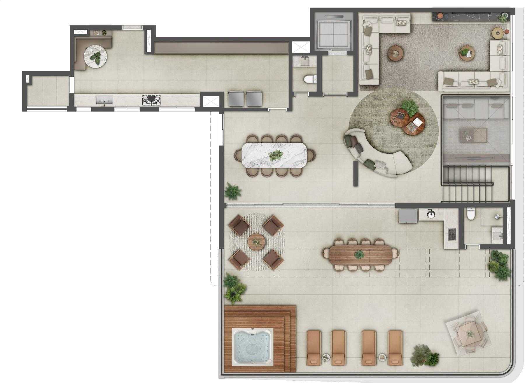Planta - Casa Ceramica, Espaço Cerâmica - 130m², 171m² e 242m², de 3 a 4 Suites em São Caetano do Sul - Cristiano Rizo