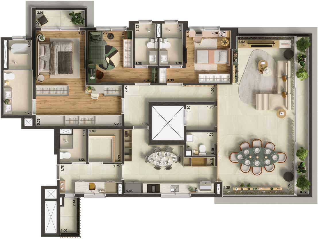 Planta - Breve Lançamento ITA Jardim, 180m², 3 Suítes, 3 Vagas com Depósito em Santo André - Cristiano Rizo