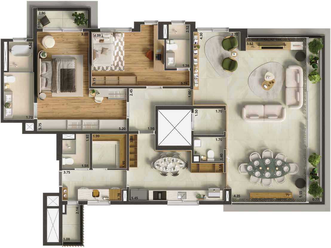 Planta - Breve Lançamento ITA Jardim, 180m², 3 Suítes, 3 Vagas com Depósito em Santo André - Cristiano Rizo