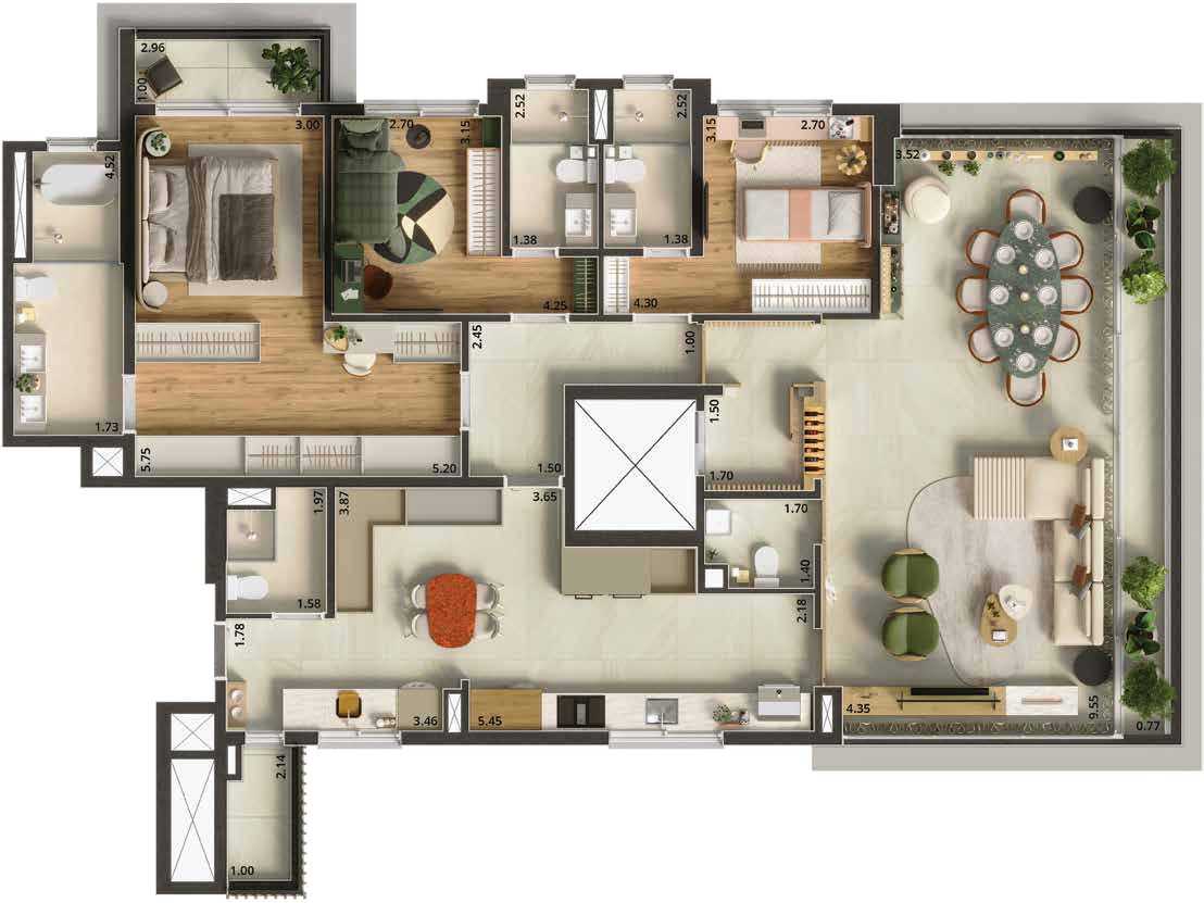 Planta - Breve Lançamento ITA Jardim, 180m², 3 Suítes, 3 Vagas com Depósito em Santo André - Cristiano Rizo