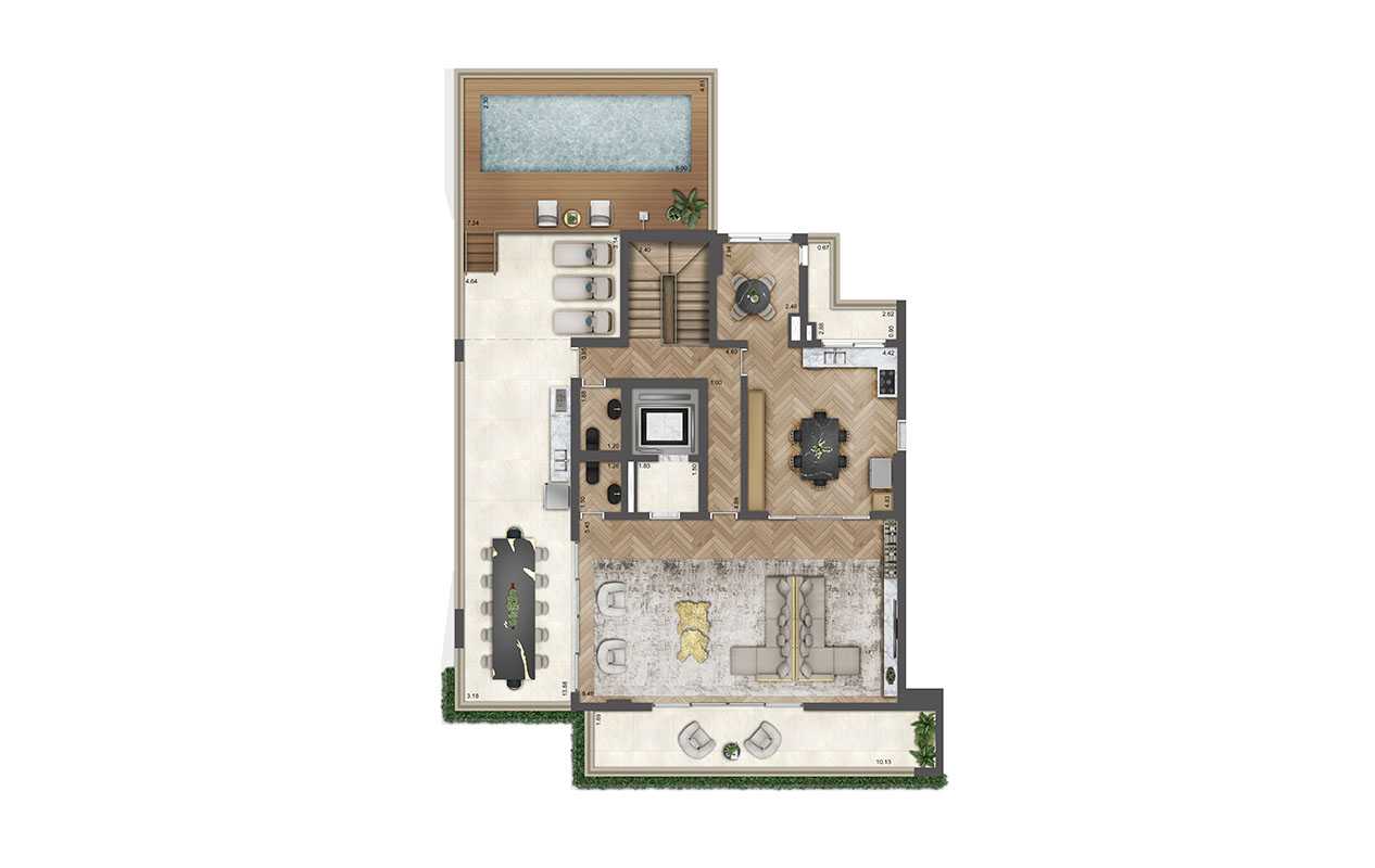 Planta - Soleil by Boca do Lobo – 246m² a 637m² com 3 a 4 Suítes e Lazer Completo, a venda na Chácara Klabin - Cristiano Rizo
