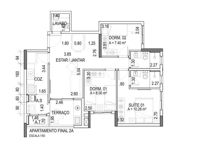 Planta - Breve Lançamento Raizes Lorenzini - 68m² e 79m² em São Caetano do Sul - Cristiano Rizo