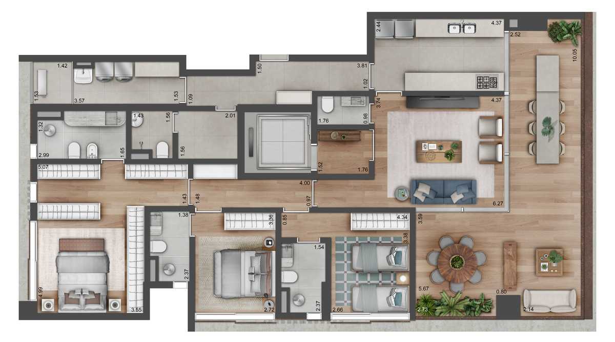 Planta - Apartamento à venda, no Astéri by Viewco em São Paulo, Vila Nova Conceição, com 3 quartos, 173.28m² - Cristiano Rizo