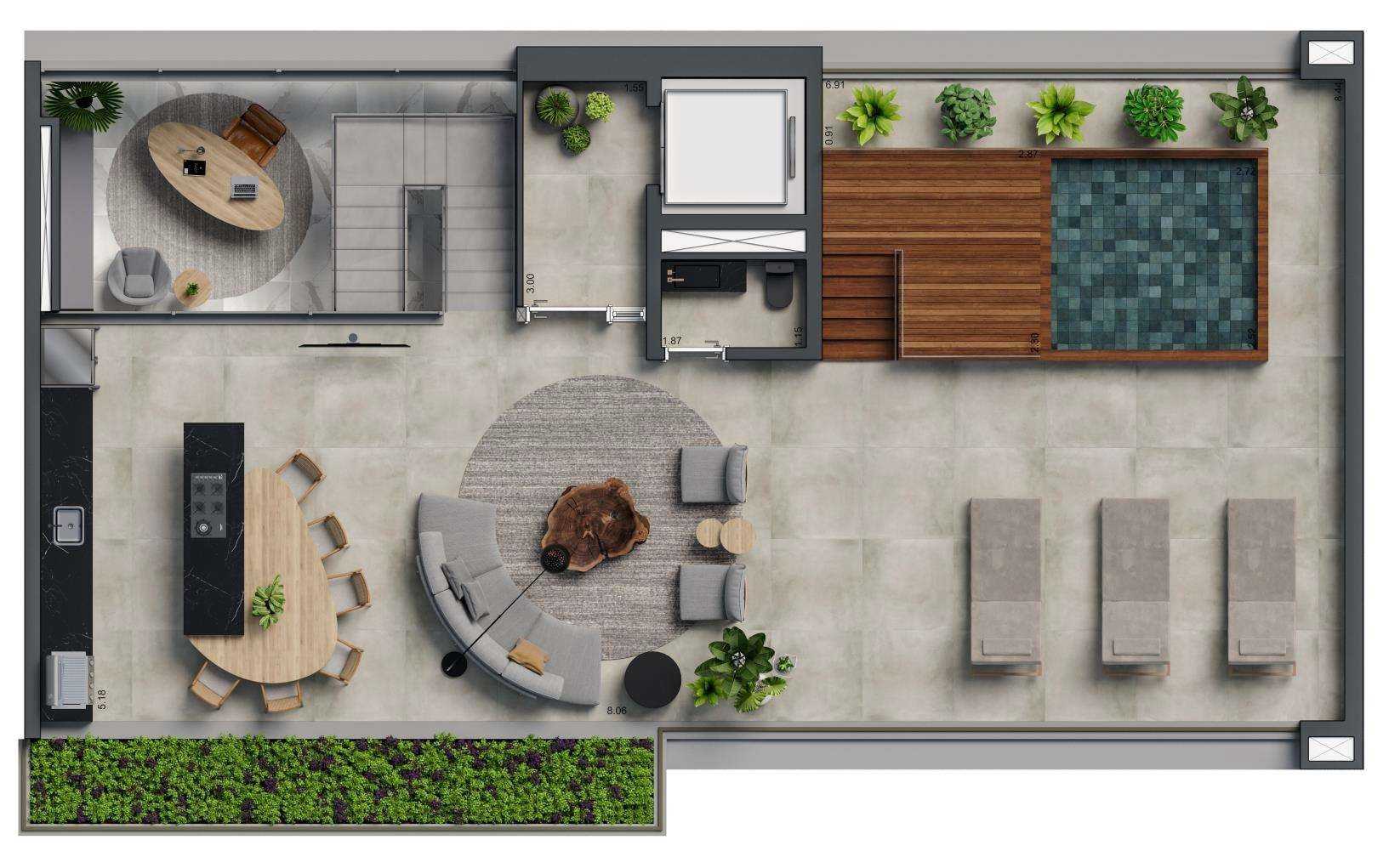 Planta - Cobertura à venda, no Biotique Ibirapuera em São Paulo, Ibirapuera, com 3 quartos, 360.2m² - Cristiano Rizo