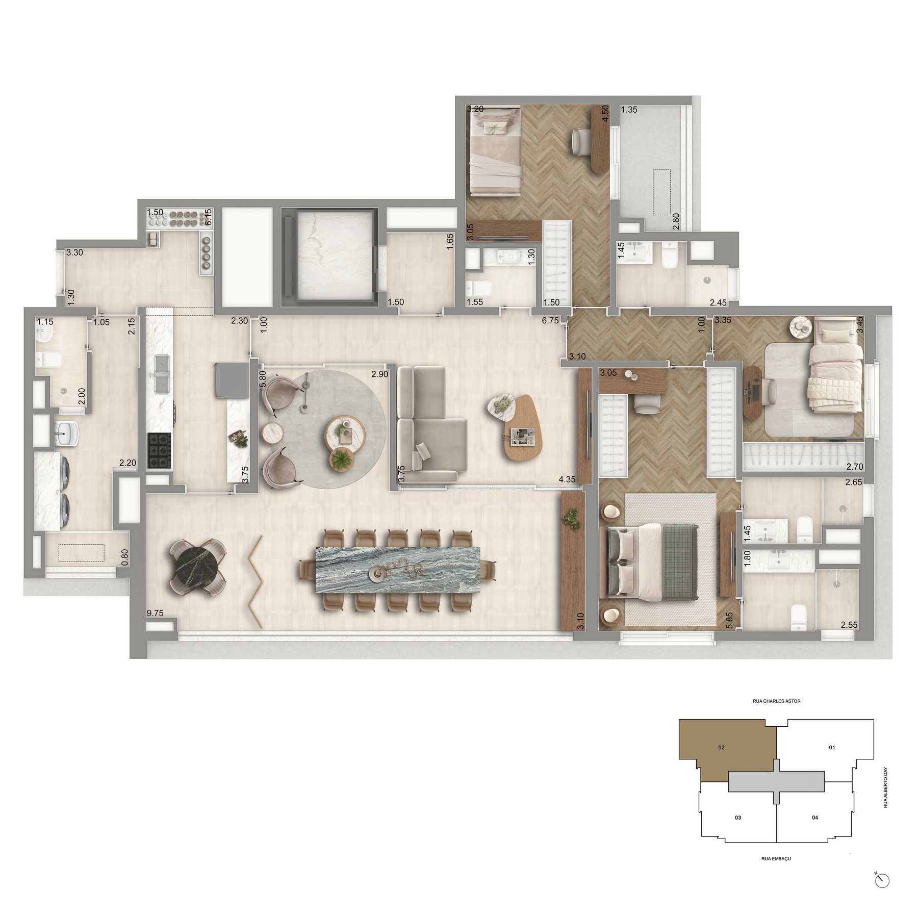Planta - Apartamento à venda em São Paulo, Chácara Klabin, com 4 quartos, 170m² - Cristiano Rizo