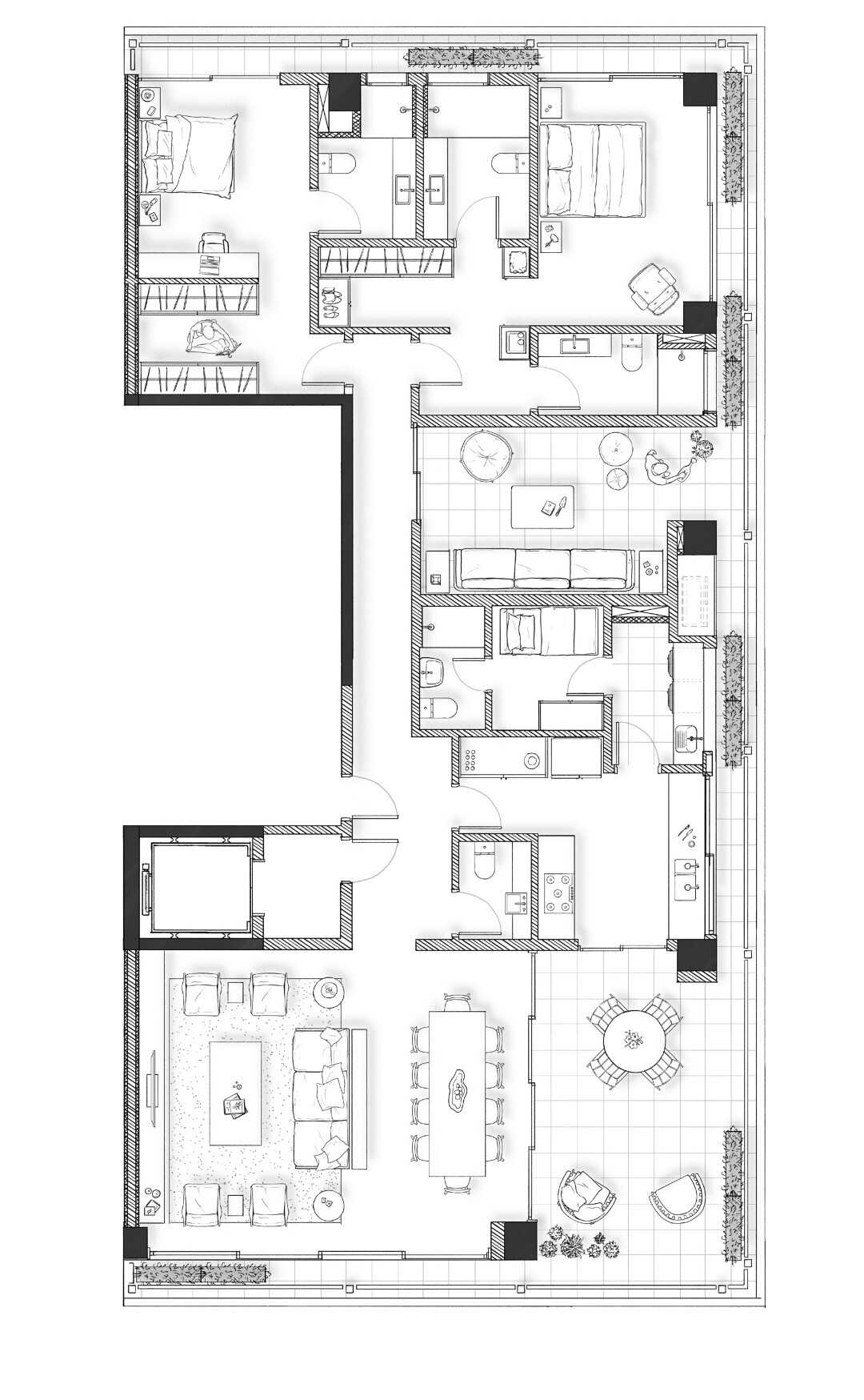 Planta - Apartamento com 3 quartos, 140m², à venda em São Caetano do Sul no Espaço Ceramica - Cristiano Rizo