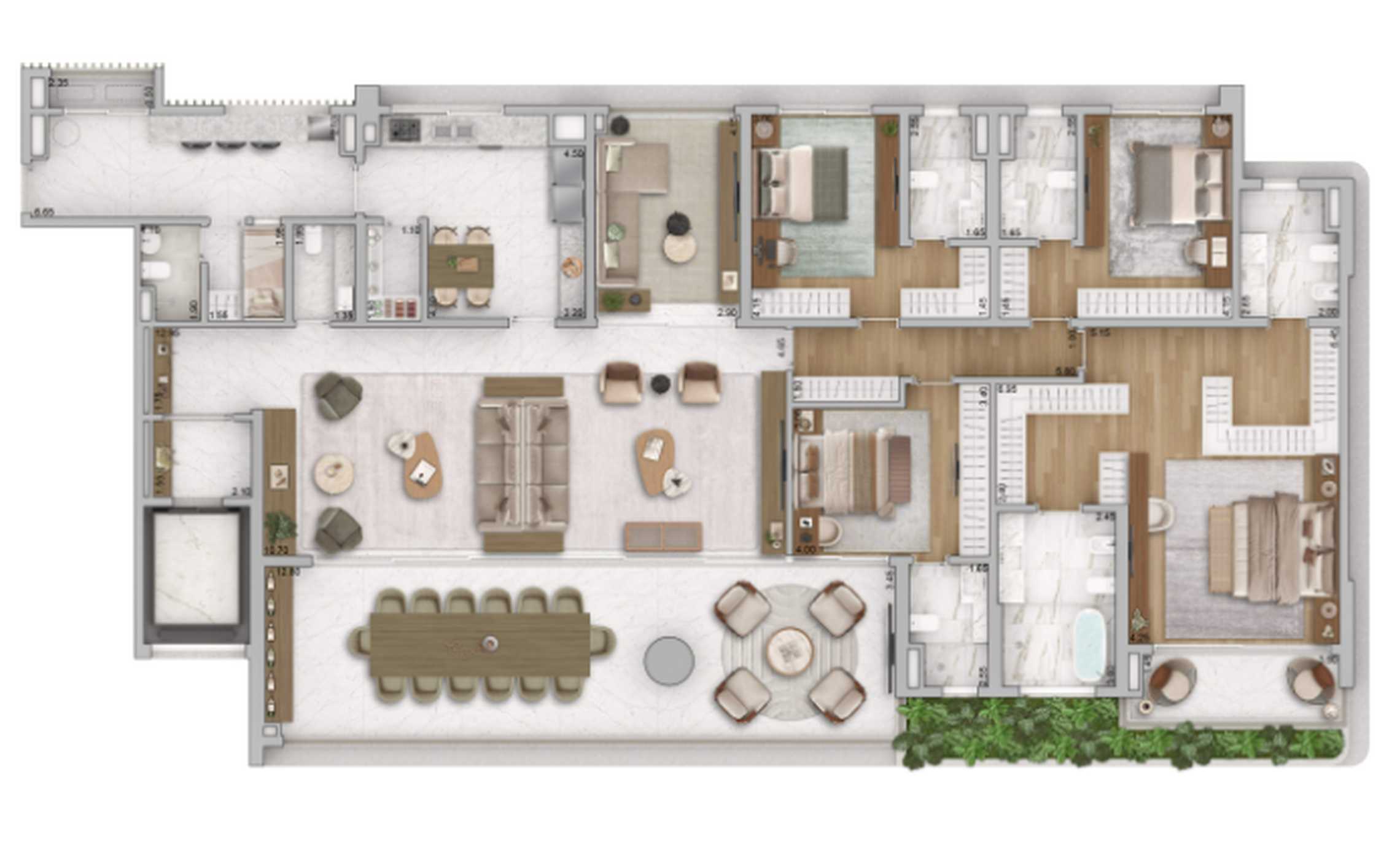 Planta - Apartamento à venda em São Paulo, Ibirapuera, com 4 quartos, 320,75m² - Cristiano Rizo