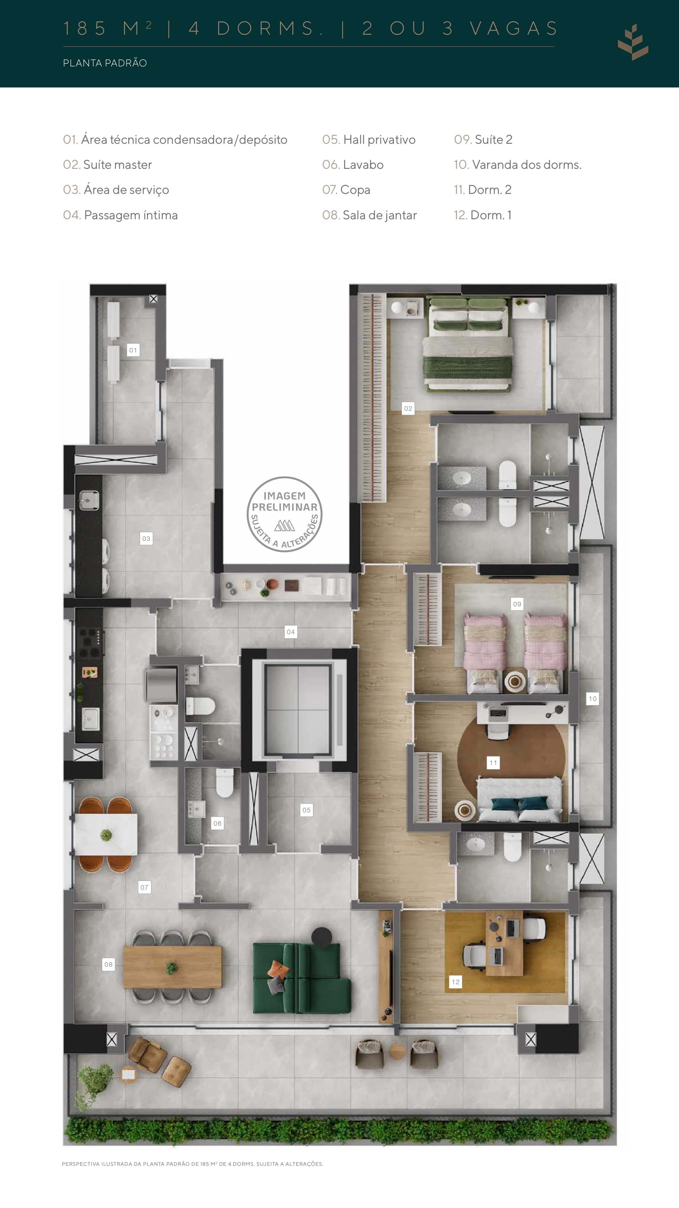 Planta - Breve Lançamento The Only Moema - 139m² a 185m², 4 Dorms, Fora da Rota do Avião - Cristiano Rizo