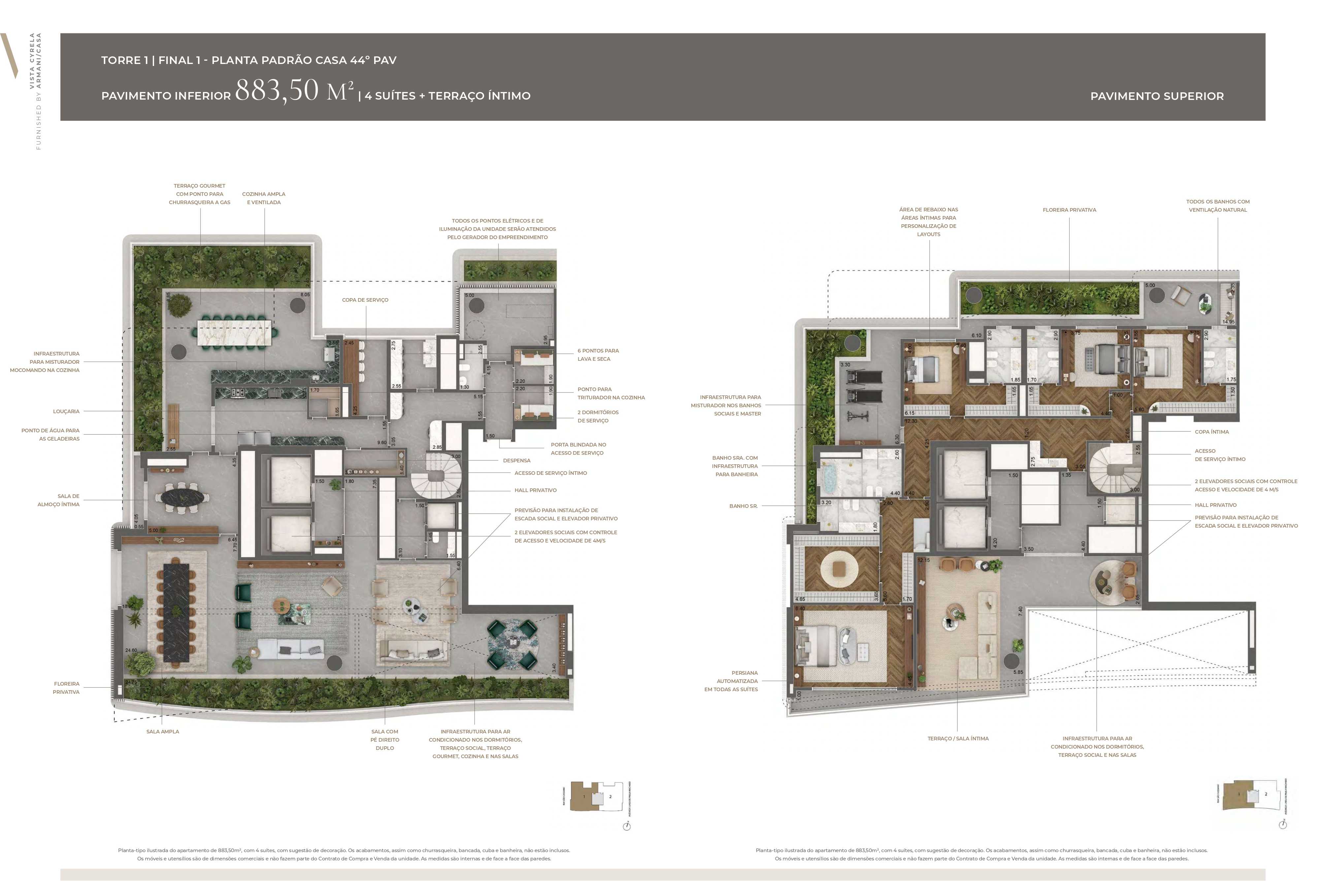 Planta - Vista Cyrela by Armani: De 464 a 811m², 2 a 4 Suites, 4 a 6 vagas, a venda no Jardim Guedala em São Paulo - Cristiano Rizo